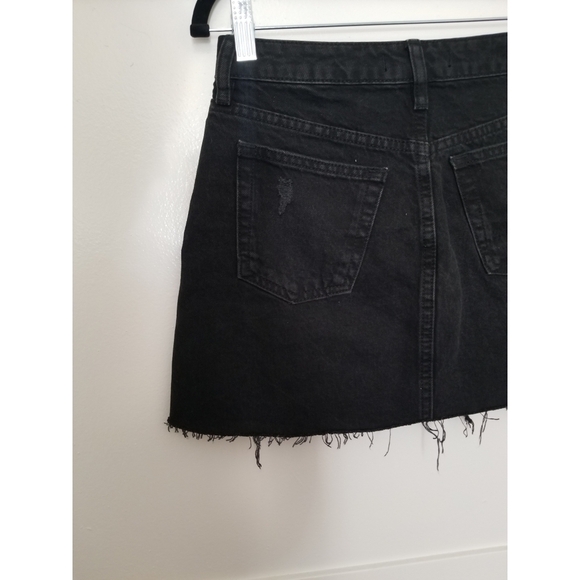 We the Free— Free People Denim A-line skirt in black - Picture 9 of 10